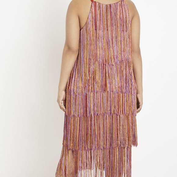 Eloquii Fringed Midi Dress - Picture 2 of 3